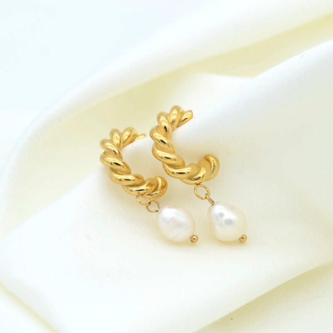 Gold Plated Pearl Earrings