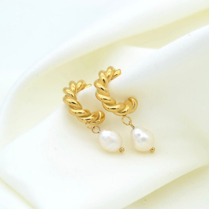 Gold Plated Pearl Earrings
