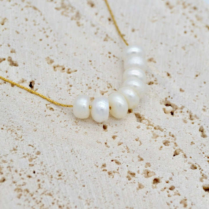 "Dalea" - Freshwater Pearl Beaded Necklace - Aella Design Jewelry