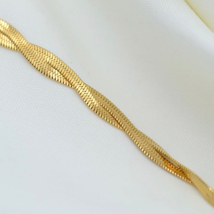 "Flora" - Twisted Snake Chain Choker Necklace - Aella Design Jewelry