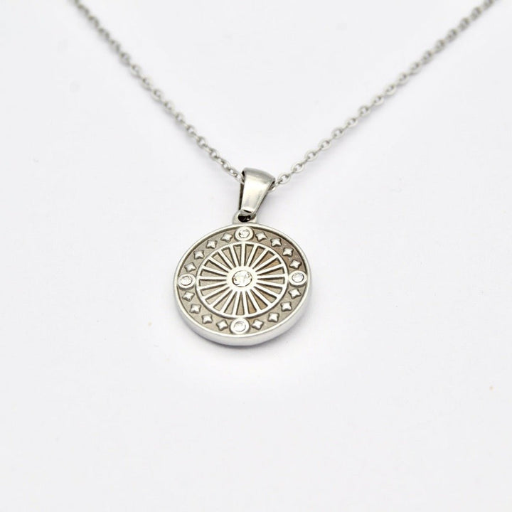 "Nike" - Coin Pendant with Zircon - Aella Design Jewelry