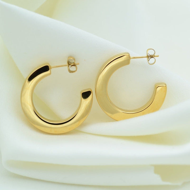 "Pandora " - Geometric Hollow Statement Earrings - Aella Design Jewelry