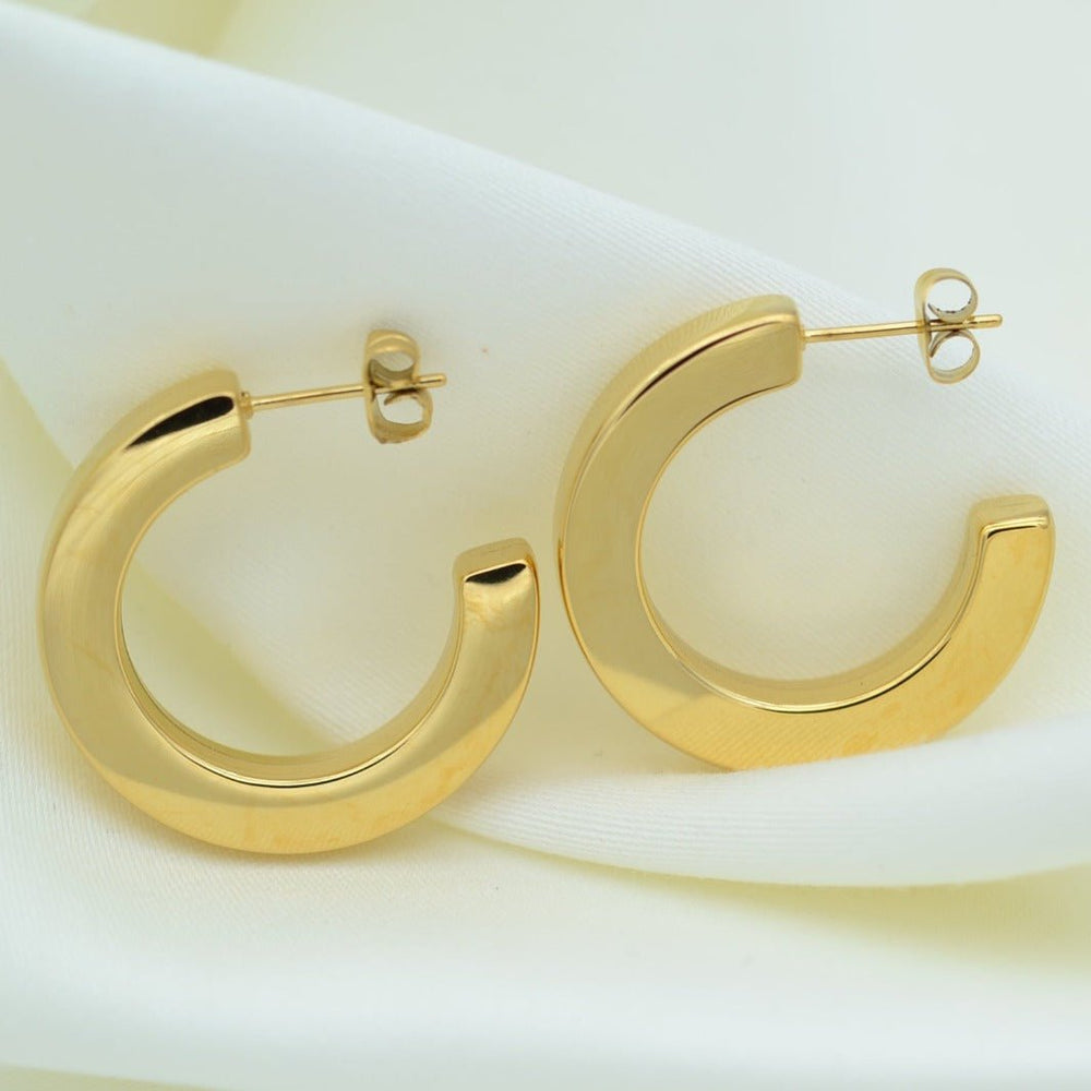 "Pandora " - Geometric Hollow Statement Earrings - Aella Design Jewelry