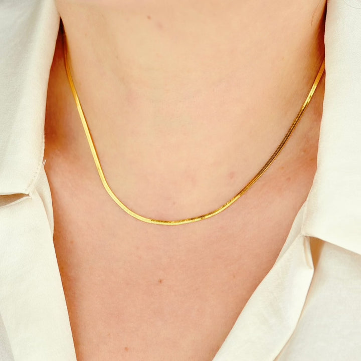 "Calypso" - Herringbone Chain Choker Necklace