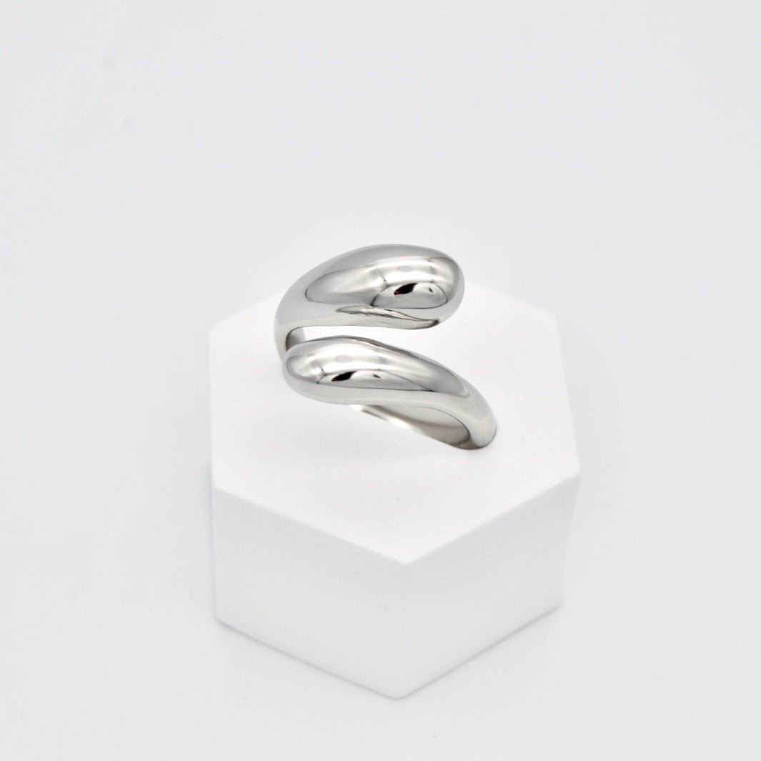 "Themis" - Chunky Snake Shape Adjustable Ring - Aella Design Jewelry