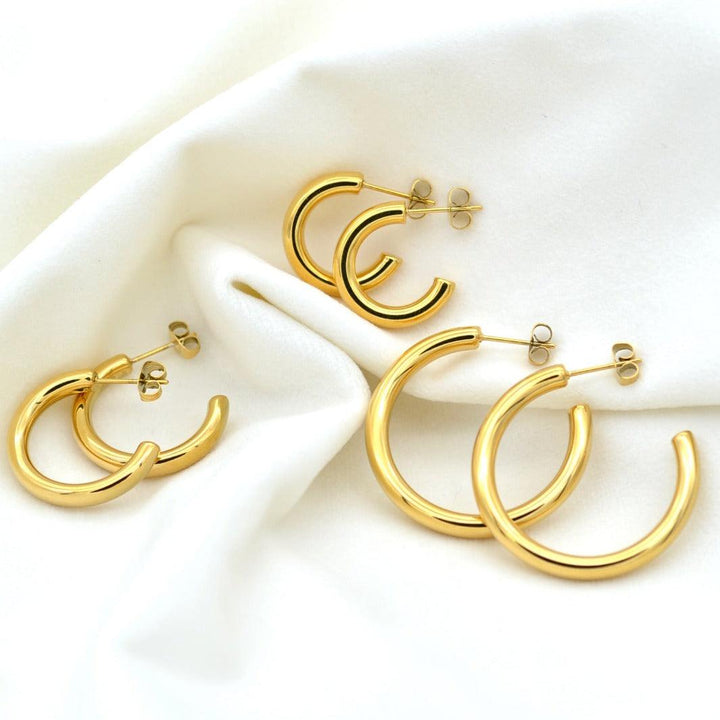 Gold Hollow Hoop Earrings