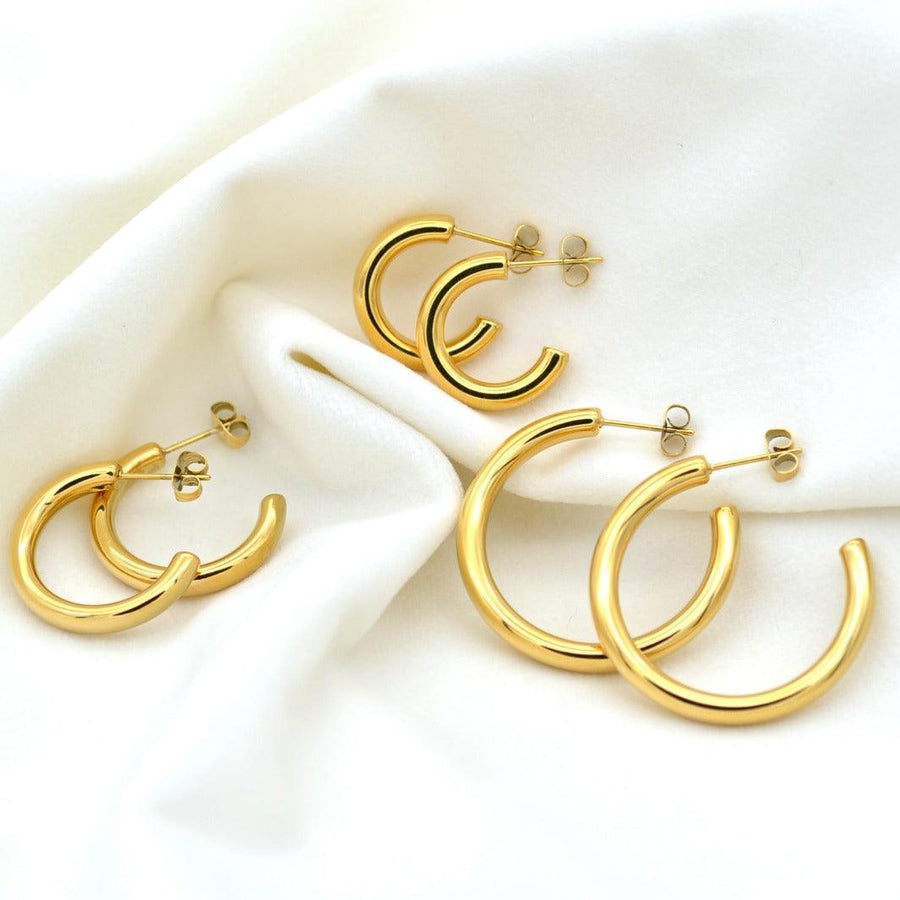 Gold Hollow Hoop Earrings