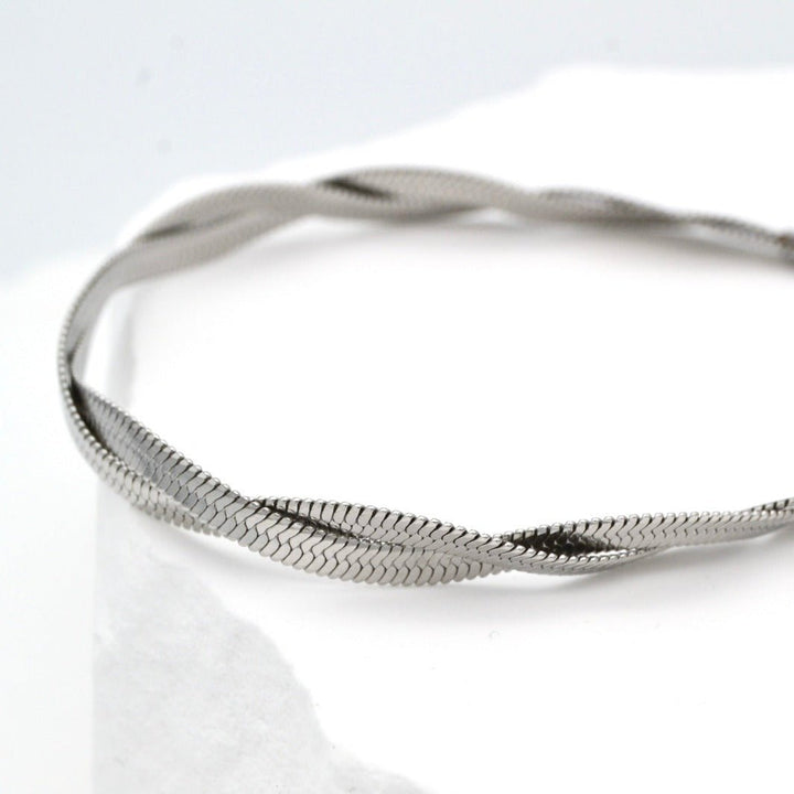 "Althaea" - Twisted Herringbone Bracelet - Aella Design Jewelry