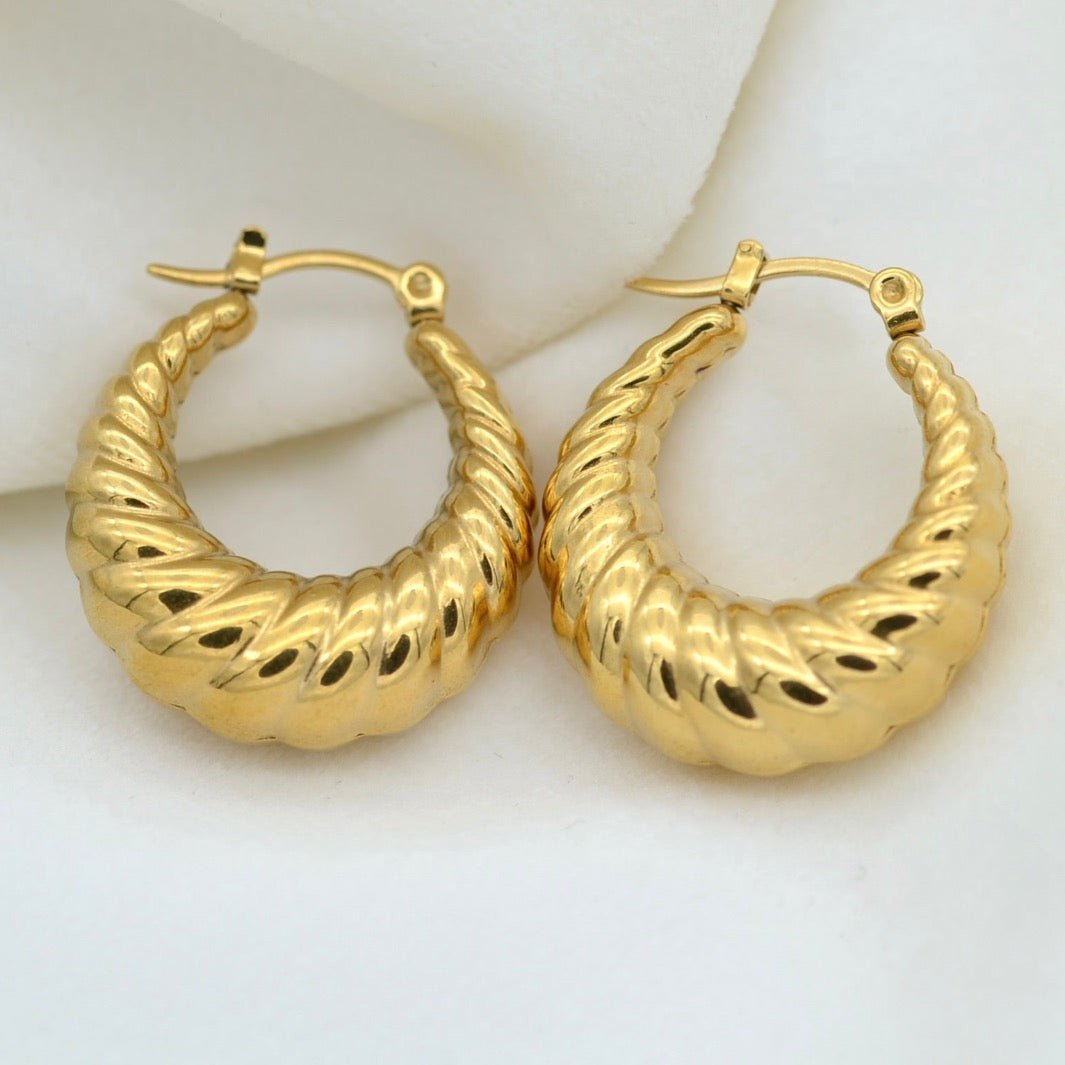 "Amphinome " - Round Croissant Hoop Earrings - Aella Design Jewelry