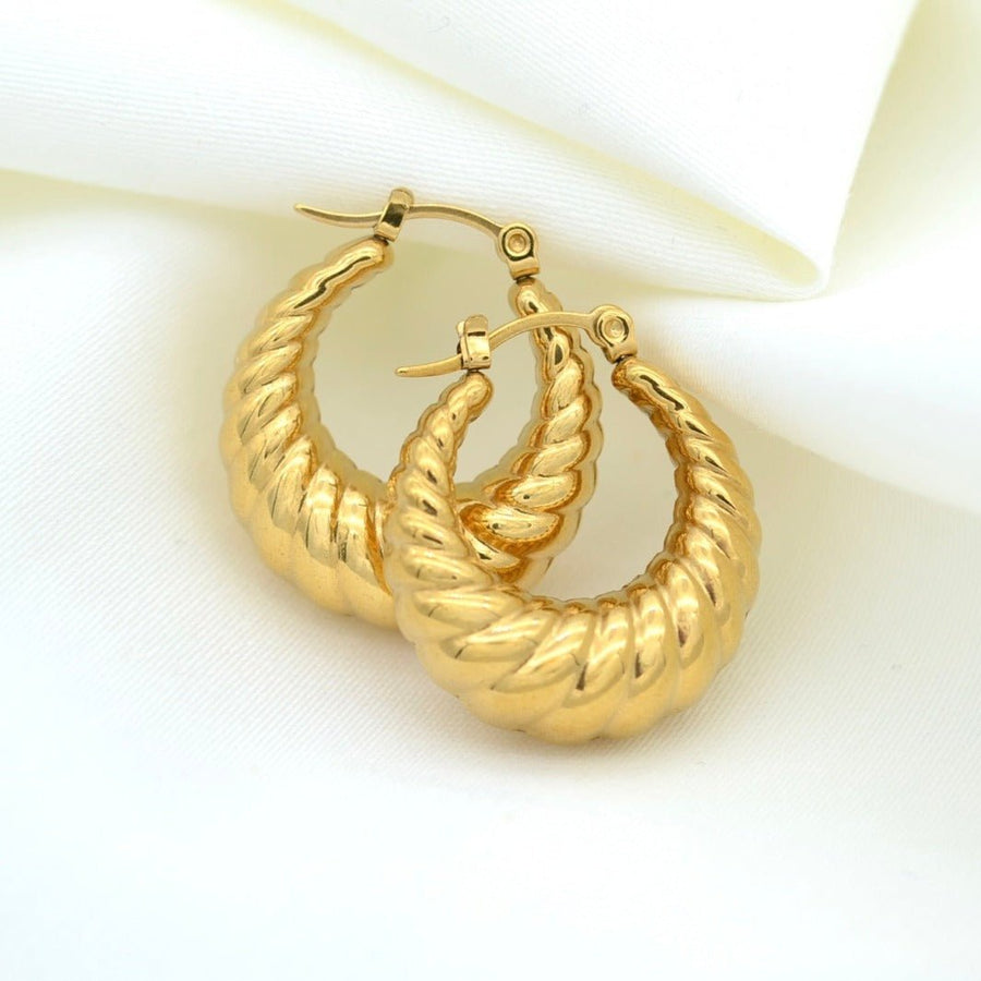 "Amphinome " - Round Croissant Hoop Earrings - Aella Design Jewelry