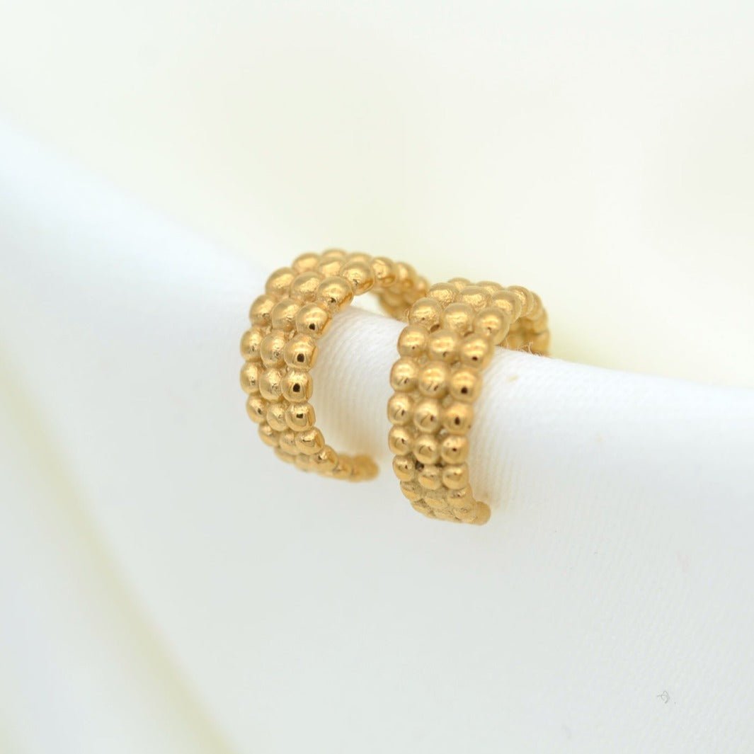 Triple Beaded Gold Cuffs