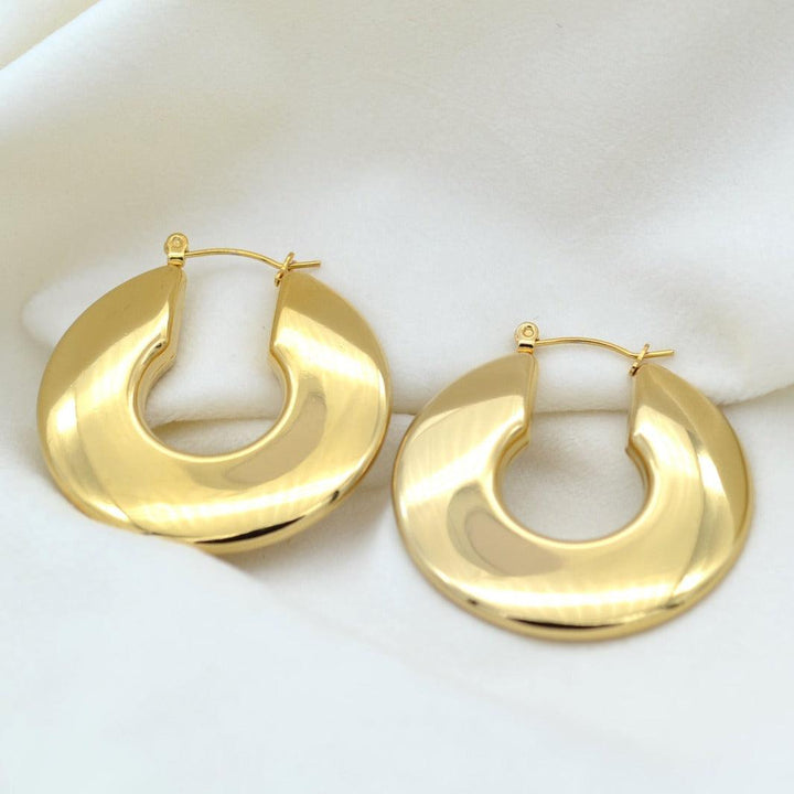 Hollow Hoop Huggie Earrings - Aella Design Jewelry