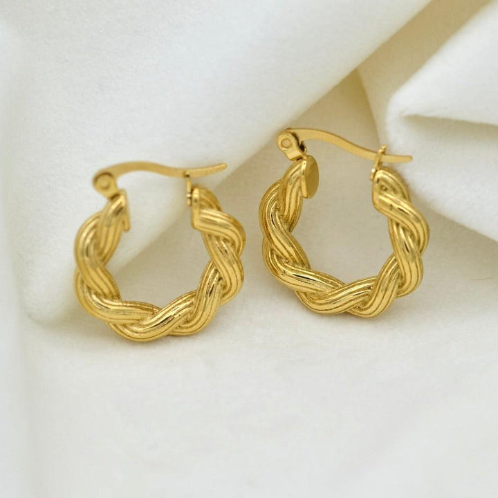 Aura Braided Hoop Earrings - Aella Design Jewelry