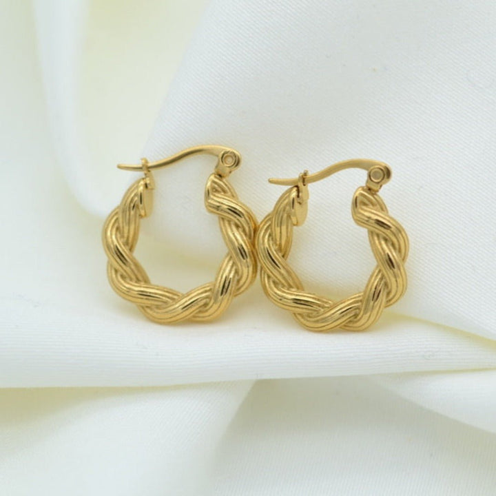 "Aura" - Braided Hoop Earrings - Aella Design Jewelry