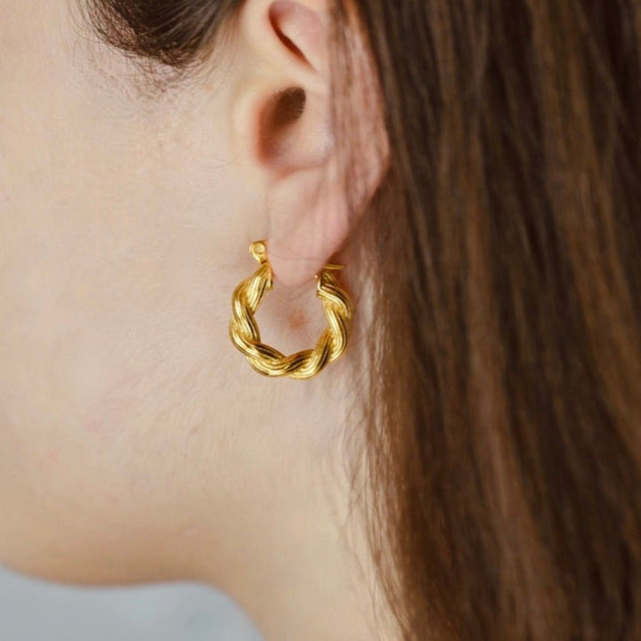 "Aura" - Braided Hoop Earrings - Aella Design Jewelry