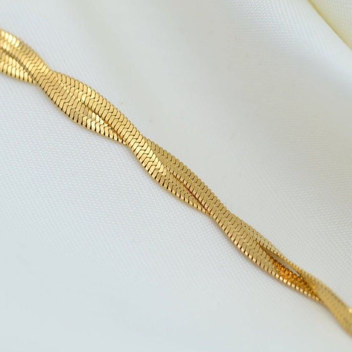 "Calla" - Twisted Herringbone Bracelet - Aella Design Jewelry