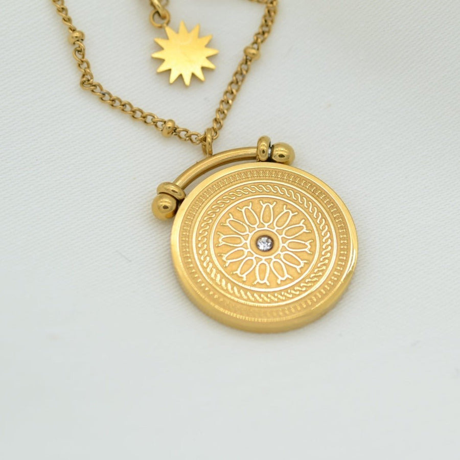 "Cosmos" - Vintage Roman Pendant Double Layer - Aella Design Jewelry