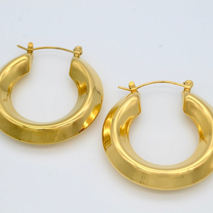 "Cyprian " - Hoop Earrings - 18K Gold Plated Stainless Steel - Aella Design Jewelry