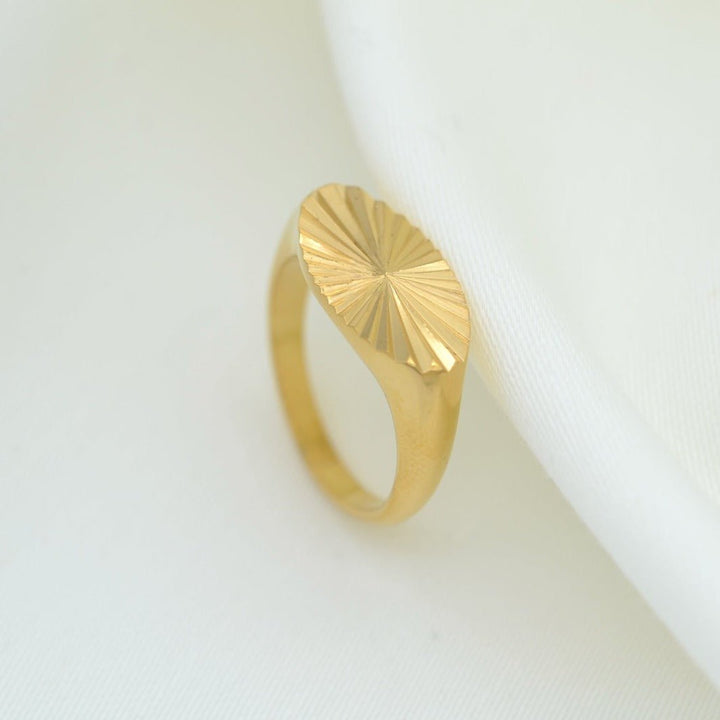 "Cythera" - Sun Rays Signet Ring - Aella Design Jewelry