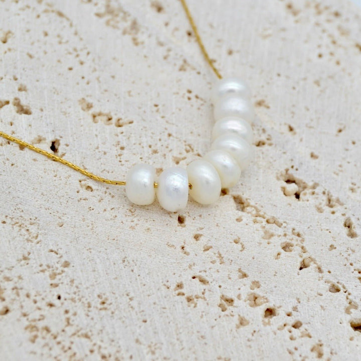 "Dalea" - Freshwater Pearl Beaded Necklace - Aella Design Jewelry