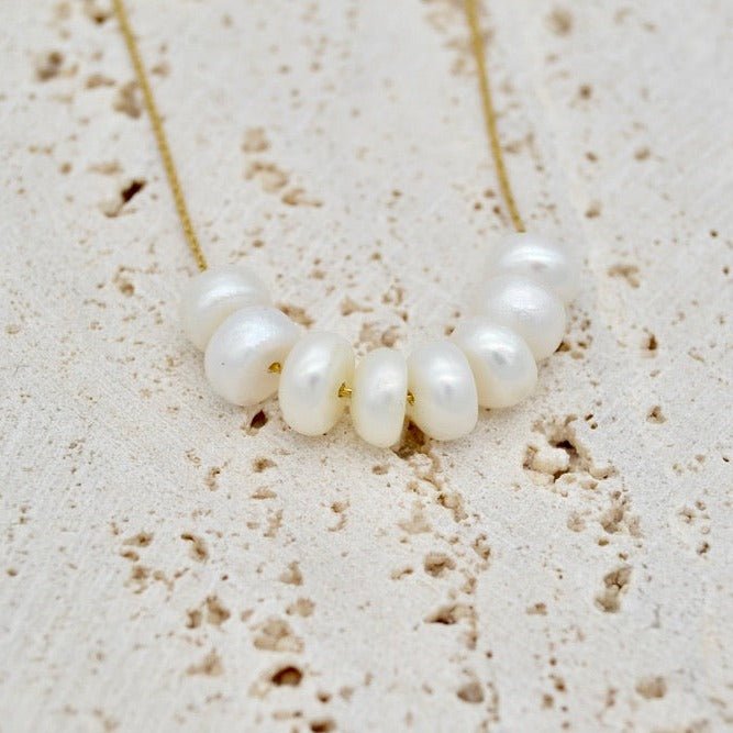 "Dalea" - Freshwater Pearl Beaded Necklace - Aella Design Jewelry