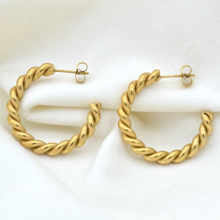 "Doris" - Twisted Hoop Earrings - Aella Design Jewelry