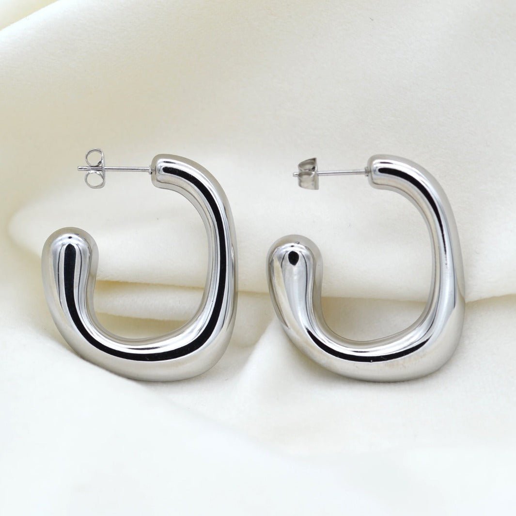 "Doto" - Hoop Statement Earrings - Aella Design Jewelry