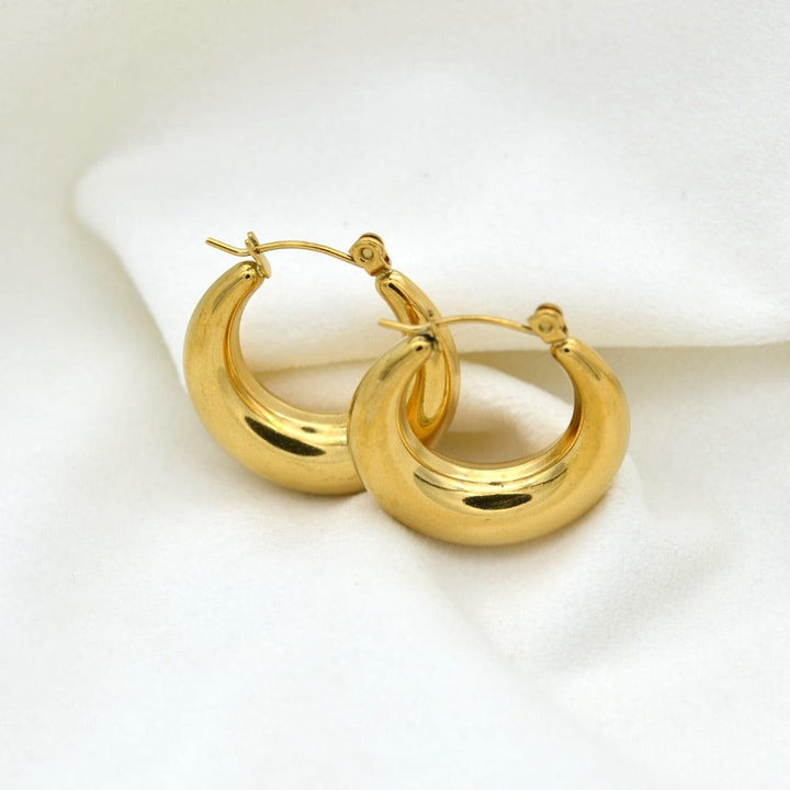 "Eunoe" - Chunky Hoop Earrings 25mm - Aella Design Jewelry