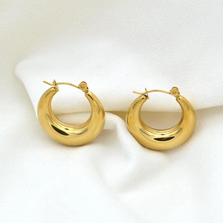 "Eunoe" - Chunky Hoop Earrings 25mm - Aella Design Jewelry