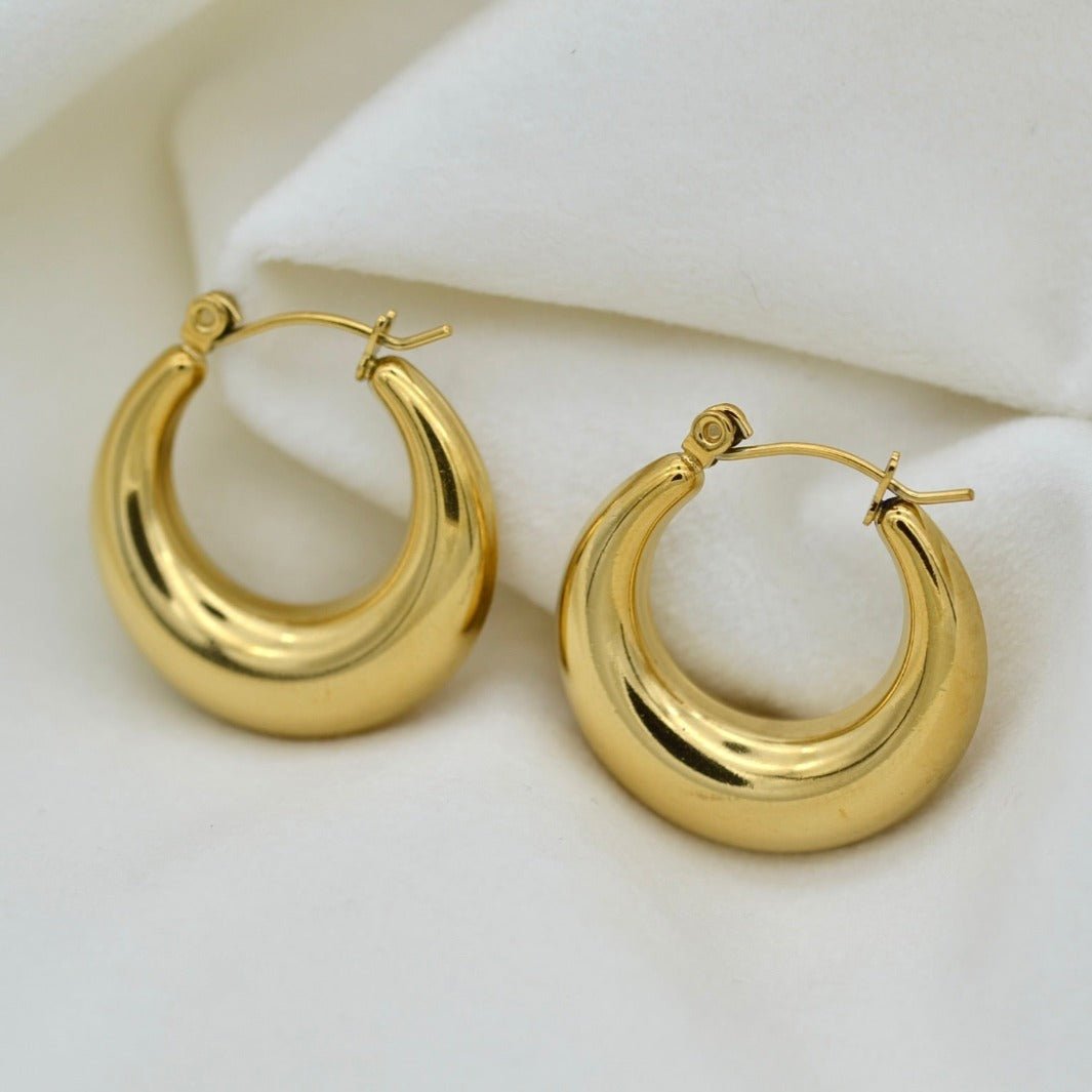 "Eunoe" - Chunky Hoop Earrings 25mm - Aella Design Jewelry