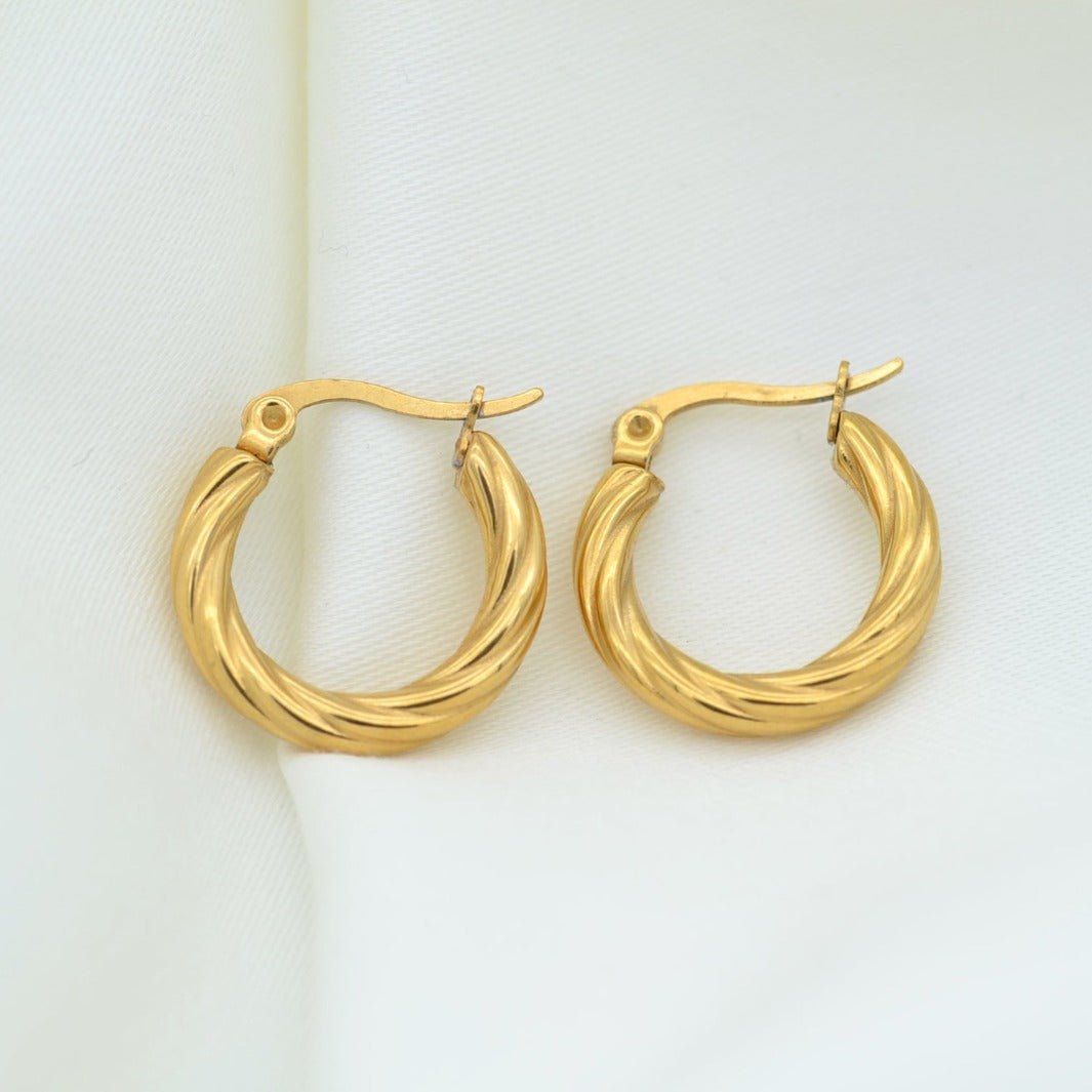 "Euterpe" - Twisted Hoop Earrings - Aella Design Jewelry