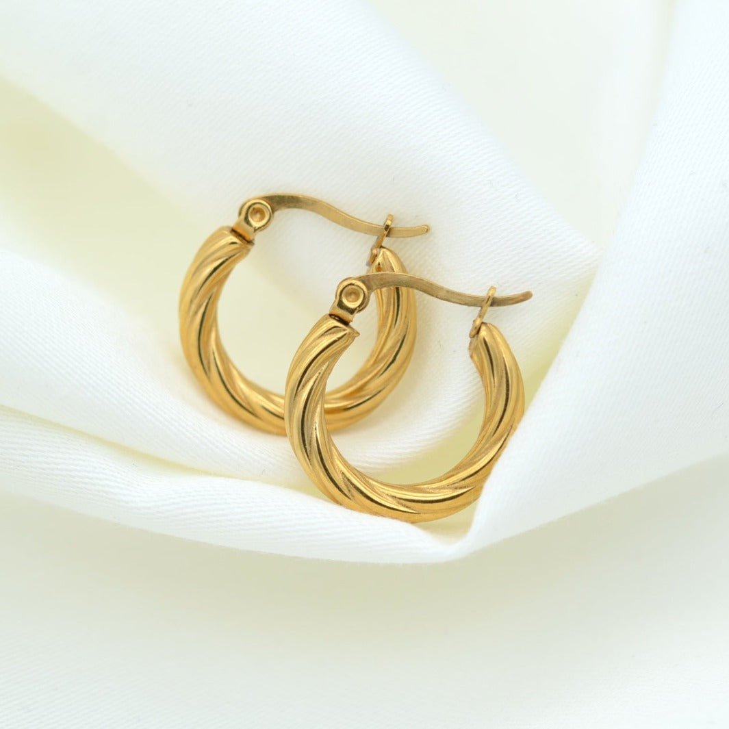 "Euterpe" - Twisted Hoop Earrings - Aella Design Jewelry