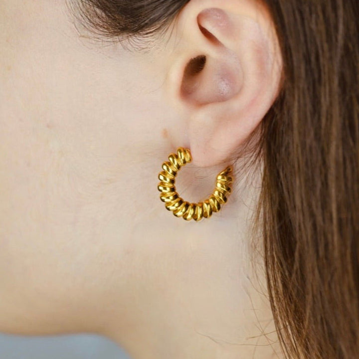 "Helix" - Spiral Hoop Earrings - Aella Design Jewelry