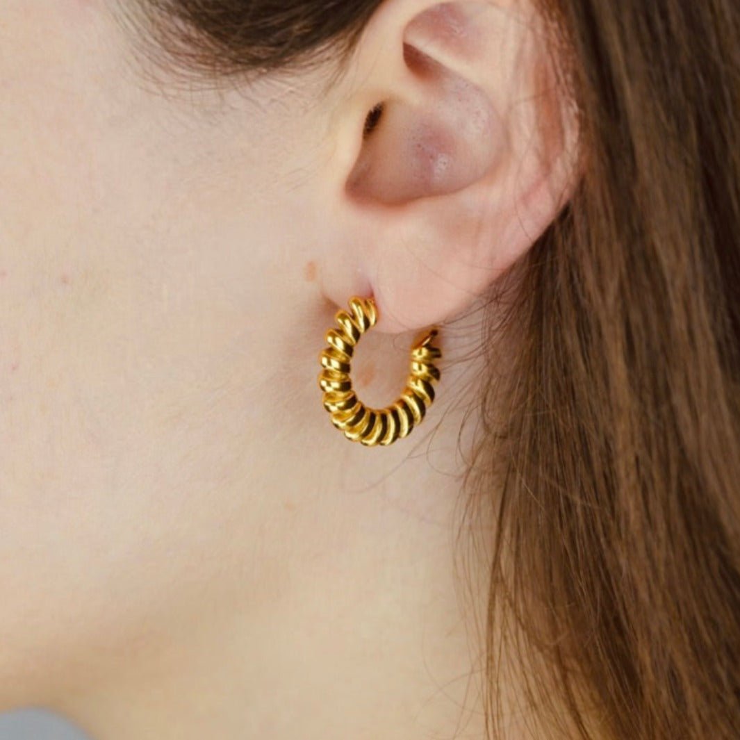 "Helix" - Spiral Hoop Earrings - Aella Design Jewelry