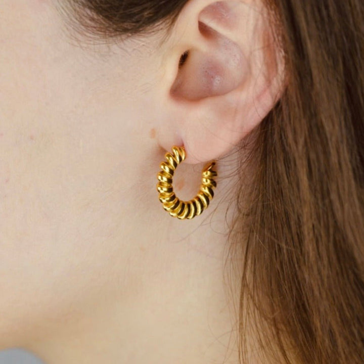 "Helix" - Spiral Hoop Earrings - Aella Design Jewelry