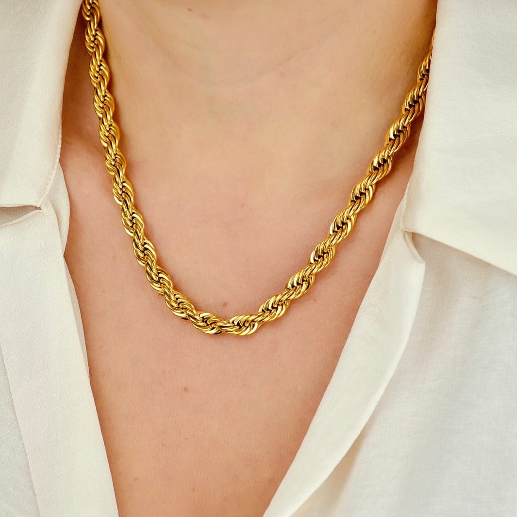 "Iphigenia" - Chunky Twisted Rope Chain Necklace - Aella Design Jewelry