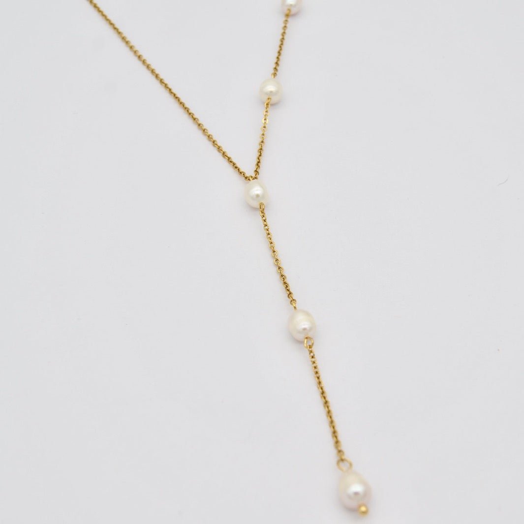 "Iro" - Pearl Tassel Necklace - Aella Design Jewelry