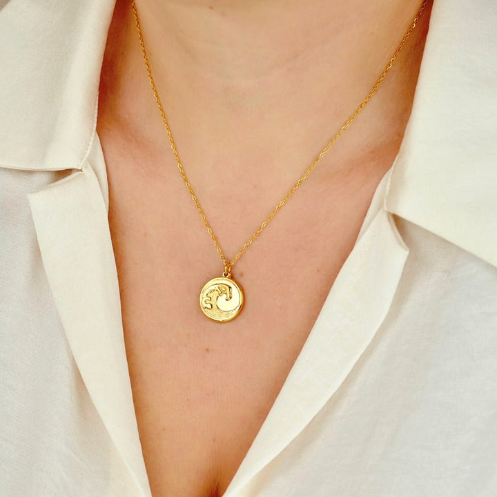 “Kymothoe “ - Coin Pendant Necklace - Aella Design Jewelry