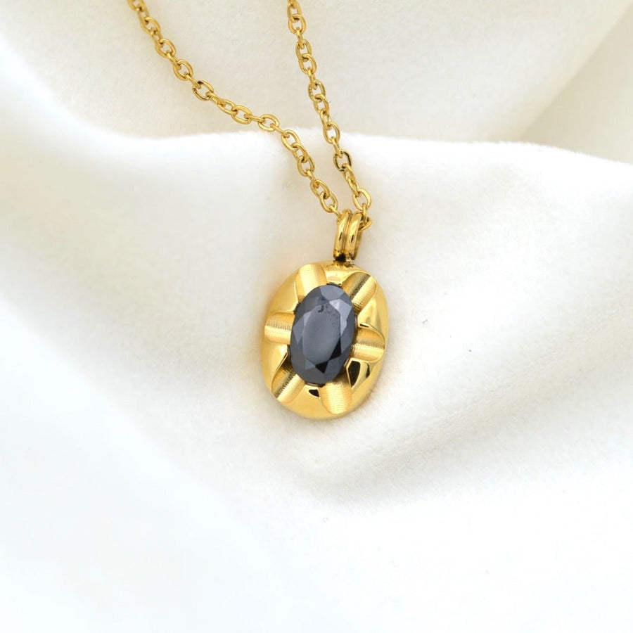 "Melite" - Square Zircon Pendant Necklace - Aella Design Jewelry