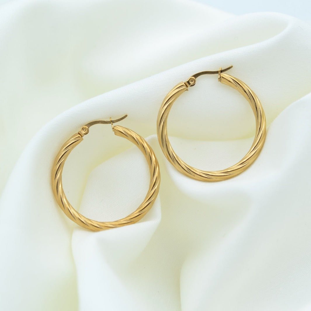 "Melpomene" - Twisted Hoop Earrings - Aella Design Jewelry