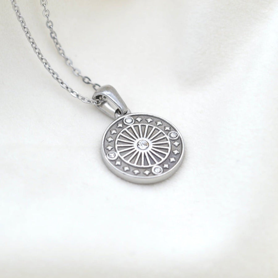 "Nike" - Coin Pendant with Zircon - Aella Design Jewelry