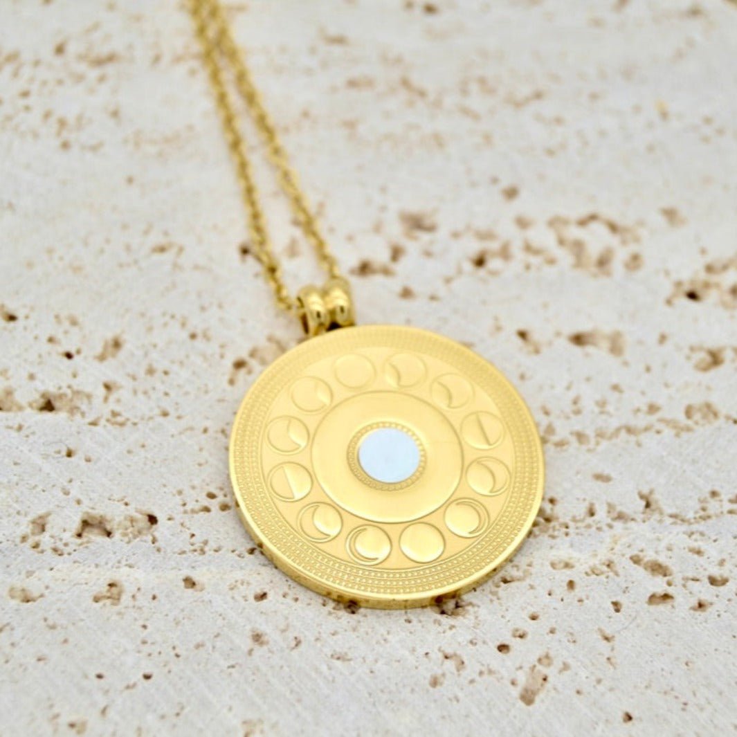 "Panselenos" - Moon Phases Pendant - Aella Design Jewelry