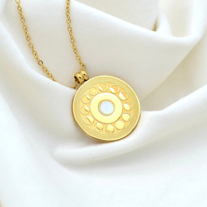 "Panselenos" - Moon Phases Pendant - Aella Design Jewelry