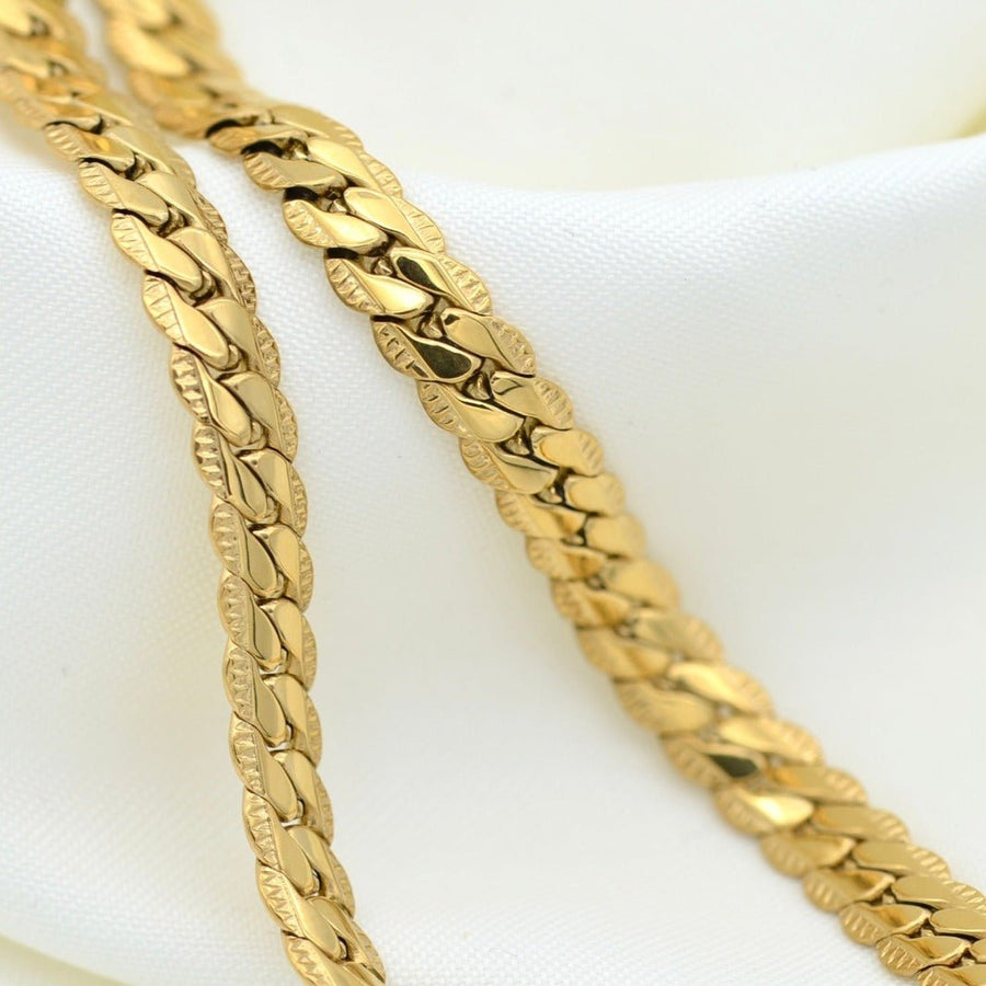 "Phaedra" - Engraved Cuban Chain Necklace - Aella Design Jewelry