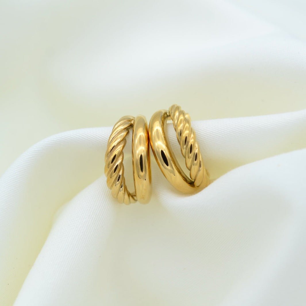 "Phoebe"- Vintage Double Layer Twisted Earring - Aella Design Jewelry