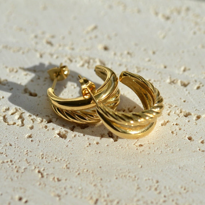 "Phoebe"- Vintage Double Layer Twisted Earring - Aella Design Jewelry