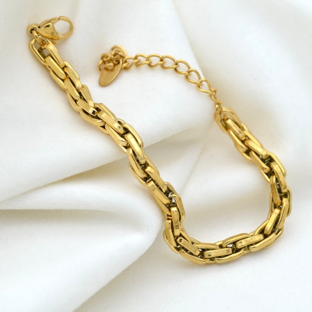 "Sappho" - Thick Palma Chain Bracelet - Aella Design Jewelry