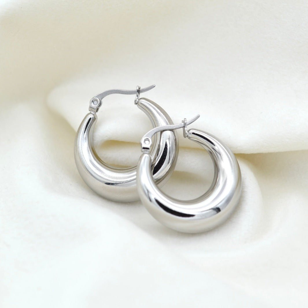 "Selene" - Charm Chunky Hoop Earrings - Aella Design Jewelry