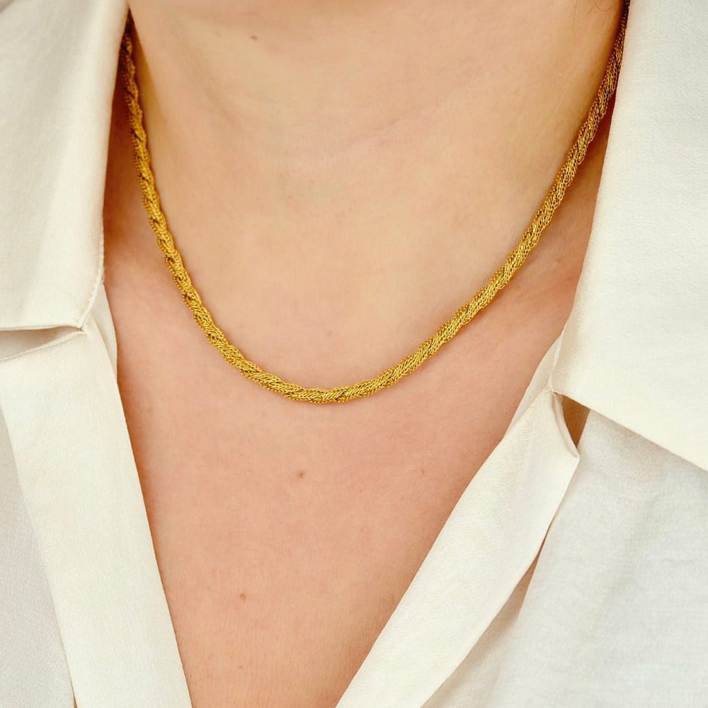 “Thea” - Woven Rope Chain Necklace - Aella Design Jewelry