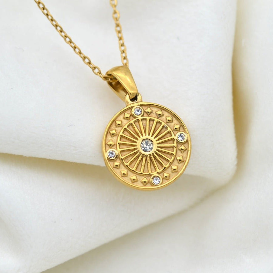 "Victory" - Coin Pendant with Zircon - Aella Design Jewelry